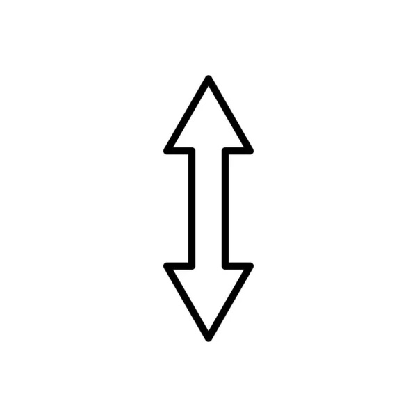 Bidirectionnel Flèche Aller Haut Bas Icône Ligne Modèle Vectoriel Conception — Image vectorielle