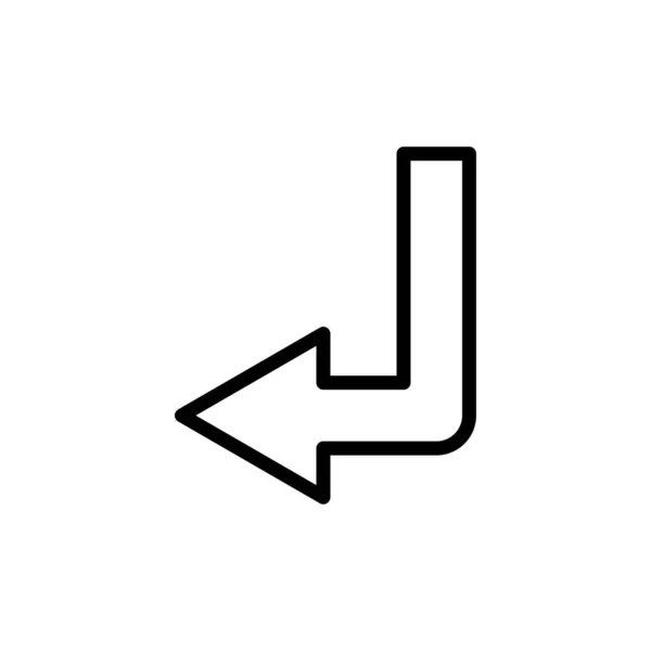 Left Turn Arrow Line Icon Design Template Vector — Stock Vector