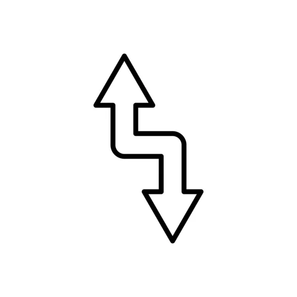 Icono Línea Flecha Conectada Izquierda Derecha Diseño Plantilla Vector — Vector de stock