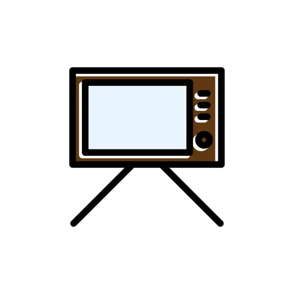 Icono Clásico Televisión Plana Icono Edad Avanzada Diseño Plantilla Vector — Vector de stock