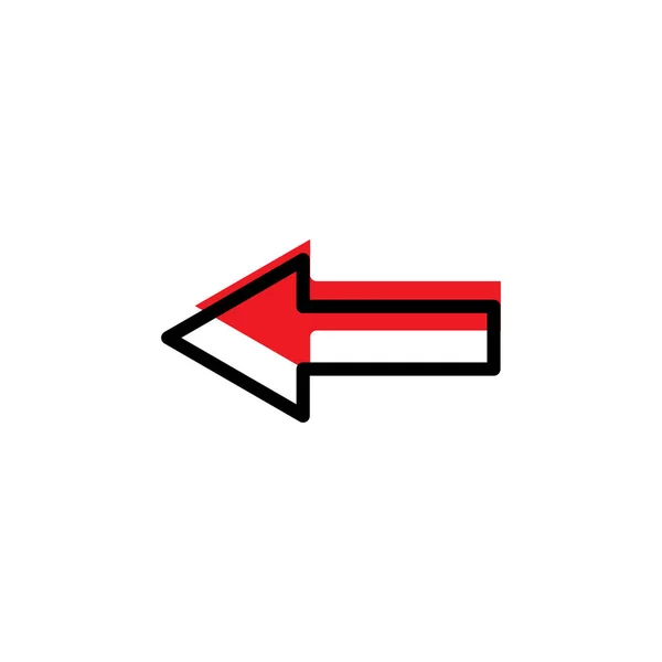 Left Arrow Flat Icon Design Template Vector — Stock Vector