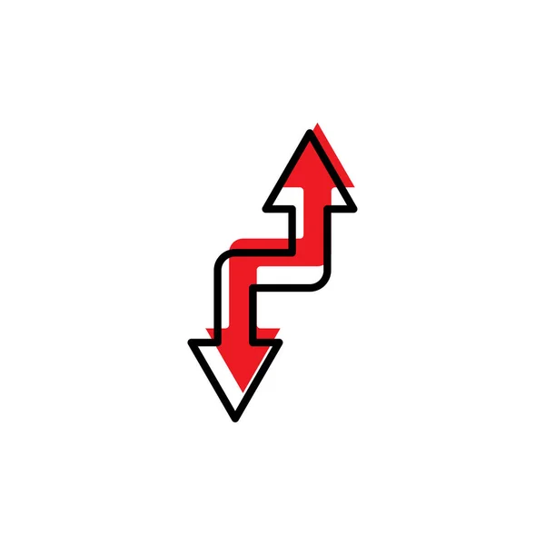 Connected Arrow Flat Icon Design Template Vector — Stock Vector