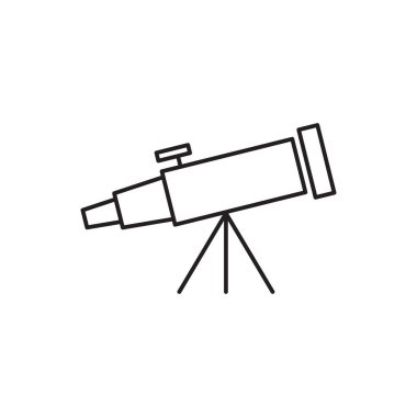 Teleskop hattı ikonu, eğitim simgesi. Şablon vektörü tasarla