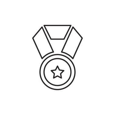 Madalya çizgisi ikonu, şampiyon simgesi. Şablon vektörü tasarla