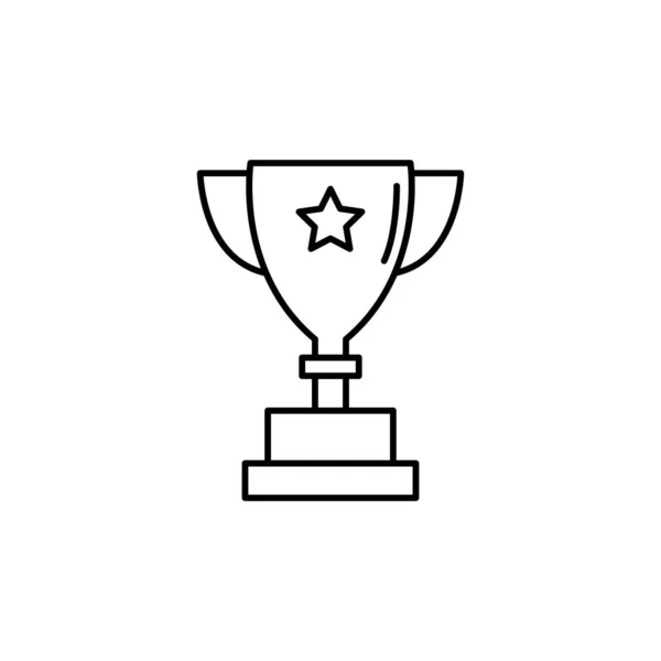 Trophy Line Icon Icon Champion Design Template Vector — Stock Vector