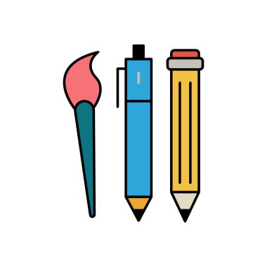 Düz kırtasiye ikonu, eğitim simgesi. Şablon vektörü tasarla