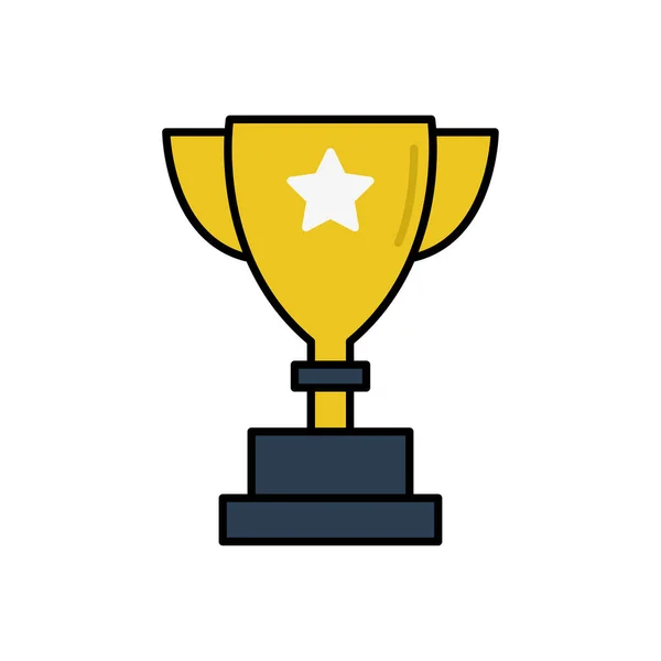 Trophy Flat Icon Icon Champion Design Template Vector — Stock Vector