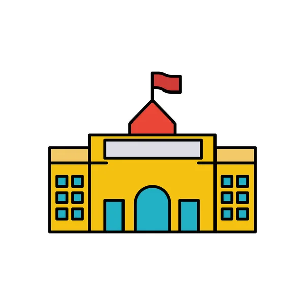 Edificio Escolar Icono Plano Icono Para Educación Diseño Plantilla Vector — Vector de stock