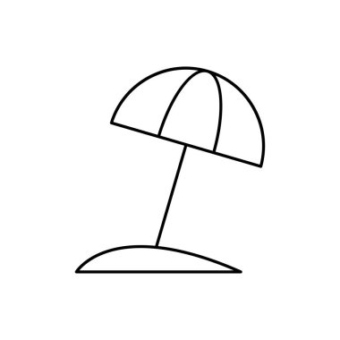 Plaj şemsiyesi çizgisi ikonu, kutlama bayramı ikonu. Şablon vektörü tasarla