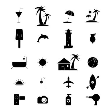 Tatil simgesi seti. Şablon vektörü tasarla