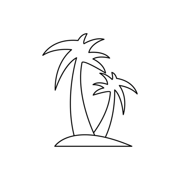 Palmiye Ağacı Çizgisi Ikonu Şablon Vektörü Tasarla — Stok Vektör