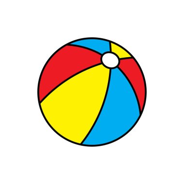 Plaj topu düz ikonu. Şablon vektörü tasarla