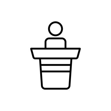 İş dünyası simgesi. Podyumda ikon lideri. Şablon vektörü tasarla