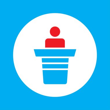 İş hayatı düz bir ikon. Podyumda ikon lideri. Şablon vektörü tasarla