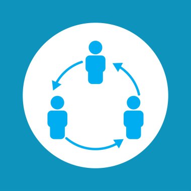 İş takımının düz simgesi. İş ağı çalışma simgesi. Şablon vektörü tasarla