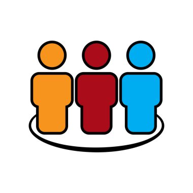 İş takımının düz simgesi. İş ağı çalışma simgesi. Şablon vektörü tasarla