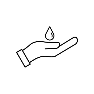 El ve su bırakma hattı simgesi. Elleri yıkayacak ikon, suyu idareli kullan. Şablon vektörü tasarla