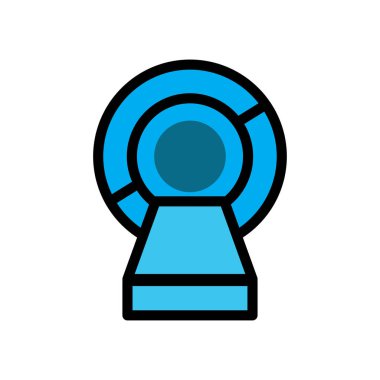 Manyetik rezonans görüntüleme (MRI) düz simge. Şablon vektörü tasarla