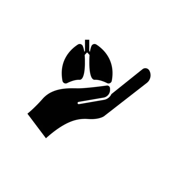 Pulmones Ícono Mano Día Internacional Neumonía Diseño Plantilla Vector — Archivo Imágenes Vectoriales