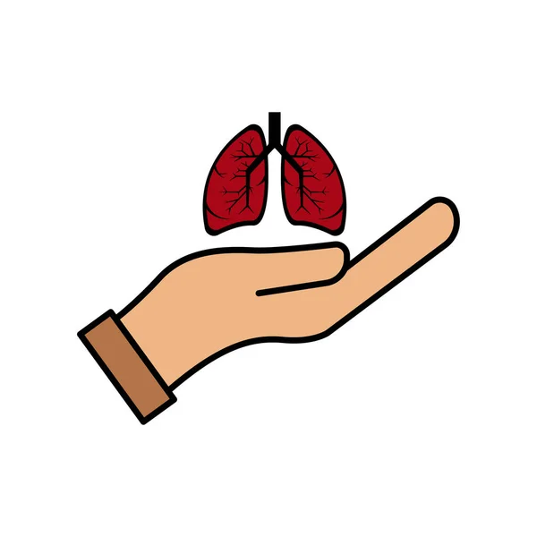 Pulmones Icono Plano Mano Día Internacional Neumonía Diseño Plantilla Vector — Archivo Imágenes Vectoriales