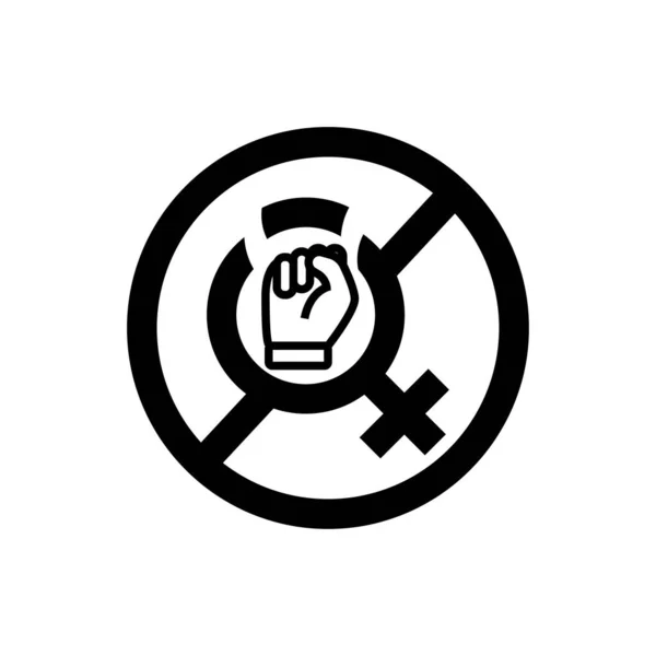 Stoppa Våldet Mot Kvinnor Ikonen Mall För Utformning Vektor — Stock vektor