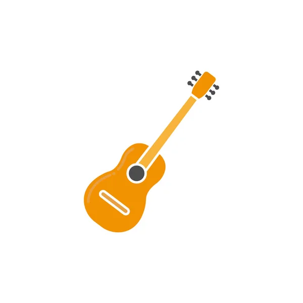 Akustik Gitar Datar Simbol Vektor Templat Desain - Stok Vektor