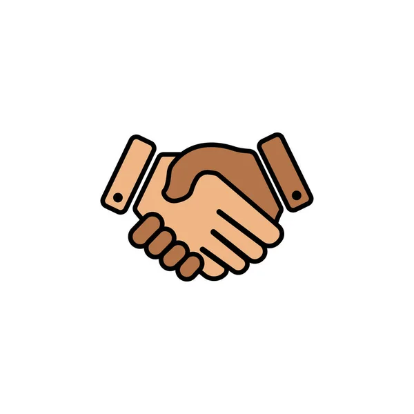 Hand Shake Flat Symbol Design Template Vector — Stock Vector