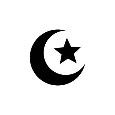 Hilal ve yıldız sembolü. Şablon vektörü tasarla