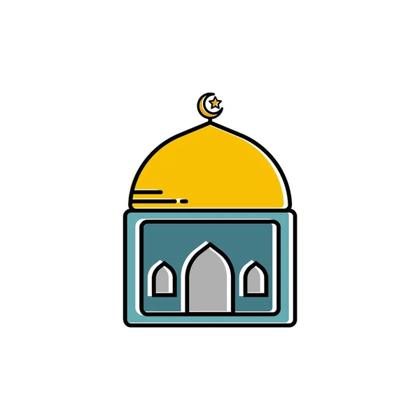 清真寺平面标志 设计模板向量 — 图库矢量图片