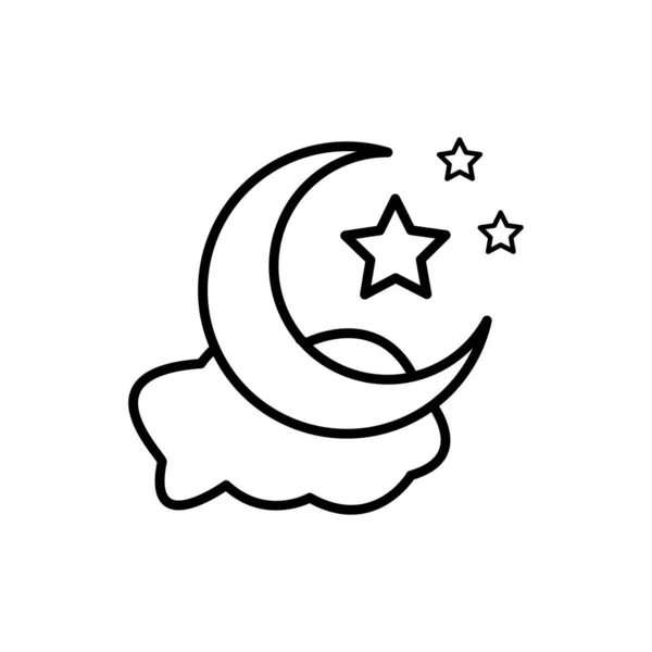 Das Symbol Der Nacht Wolke Halbmond Und Sternenkette Designschablonen Vektor — Stockvektor