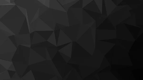 黒い抽象幾何学的しわくちゃ三角形背景 ジオメトリ Background Polygon — ストック写真