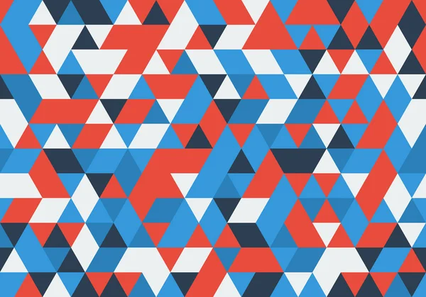 Fondo triángulo azul rojo y blanco, patrón de mosaico colorido — Foto de Stock