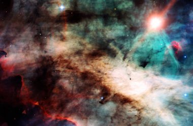 Galaksi ve bulutsu. Uzay gazı. Evrendeki yıldızlar. Elemen