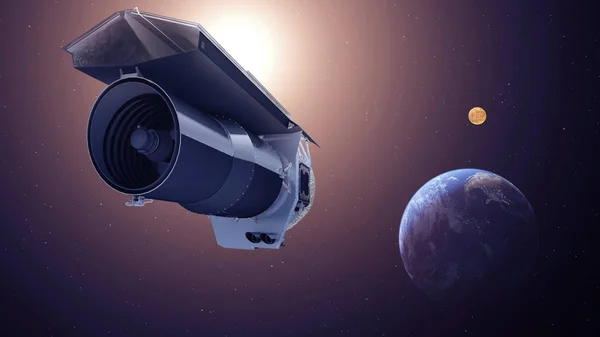 Spitzer Uzay Telescop dünyanın yörüngesinde. t elemanları