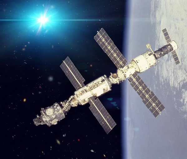 Международная космическая станция. Элементы этого образа обстановки — стоковое фото
