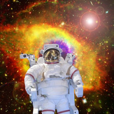 Astronot ve uzay, galaksiler ve yıldızlar. Bu im elemanları