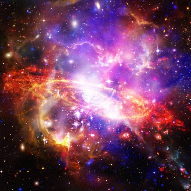 Galaksi ve yıldızlar. Nasa tarafından döşenmiş bu görüntünün unsurları.