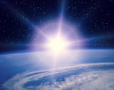 Harika gün doğumu. Nasa tarafından döşenmiş bu görüntünün unsurları.