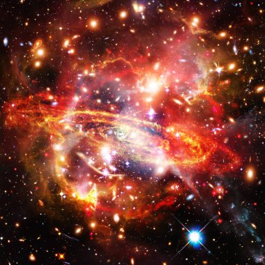 Galaksi ve yıldızlar. Nasa tarafından döşenmiş bu görüntünün unsurları.