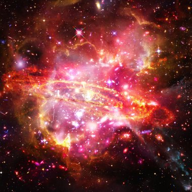 Galaksi ve yıldızlar. Nasa tarafından döşenmiş bu görüntünün unsurları.