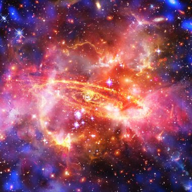 Galaksi ve yıldızlar. Nasa tarafından döşenmiş bu görüntünün unsurları.