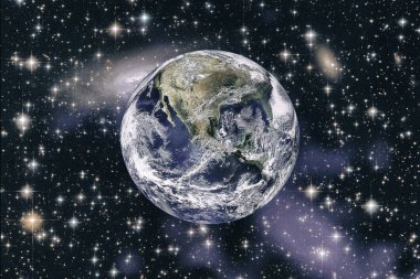 Uzaydan gelen güzel bir dünya. Bu görüntünün öğeleri döşenmiş