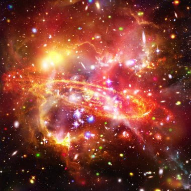 Galaksi ve yıldızlar. Nasa tarafından döşenmiş bu görüntünün unsurları.