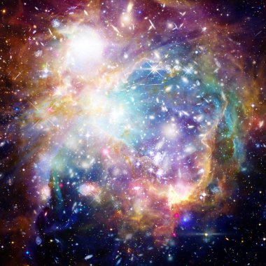 Galaksi ve ışık. Nasa tarafından döşenmiş bu görüntünün unsurları.