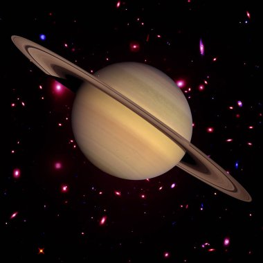 Satürn, güneş sistemi. Na tarafından döşenmiş bu görüntünün unsurları