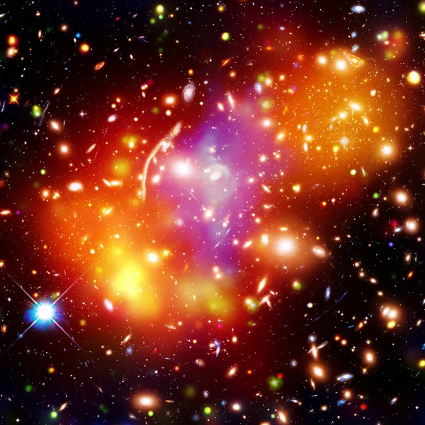 Glaxies och nebulosa i rymden. Stjärnhop. De delar av — Stockfoto