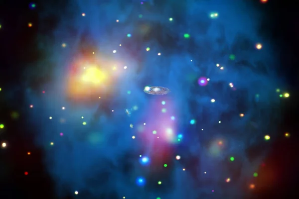 Galaxia y nebulosas. Los elementos de esta imagen proporcionados por la NASA — Foto de Stock