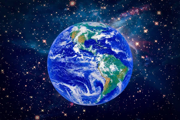 Planeta Tierra en el espacio, foto completa. Los elementos de esta imagen fu — Foto de Stock