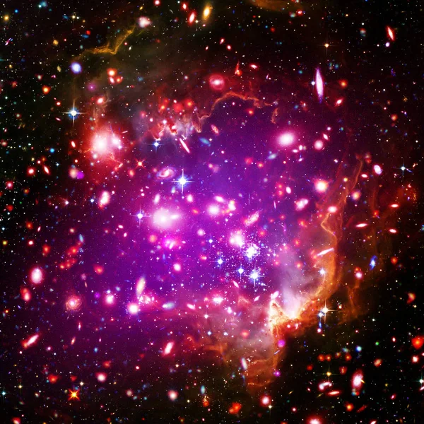 Mgławica i galaktyki w kosmosie. Elementy tego obrazu dostarczają — Zdjęcie stockowe