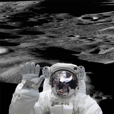 Astronot Ay 'da. Bu görüntünün elementleri NASA tarafından desteklenmektedir